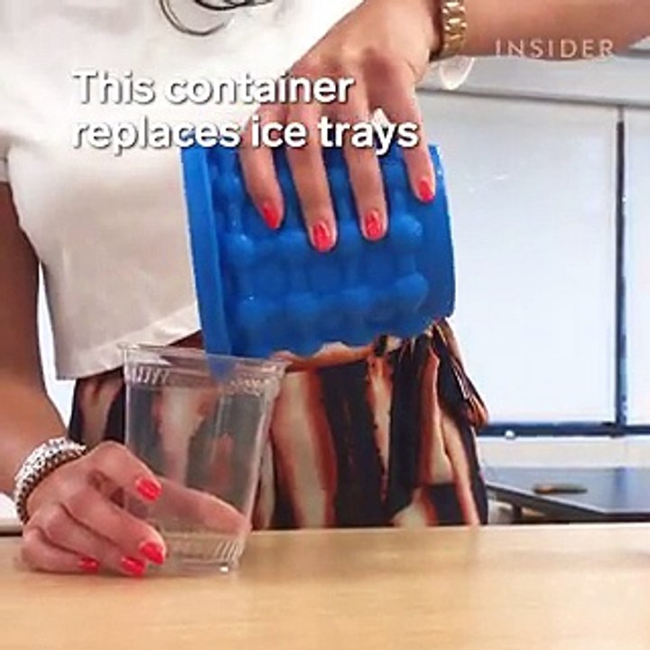 This container replaces ice trays and is meant to save space in the freezer