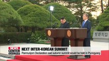 S. Korea's presidential spokesperson says next inter-Korean summit in fall may not just take plac in Pyongyang