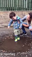 Beyin felci olan çocuğun sevinci