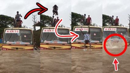 வெள்ளத்தில் தத்தளிக்கும் கேரளா..விளையாடும் சிறுவர்கள்- வீடியோ