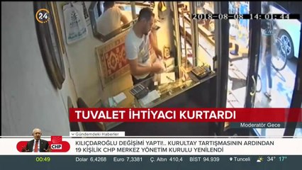 Tuvalet ihtiyacı kurtardı