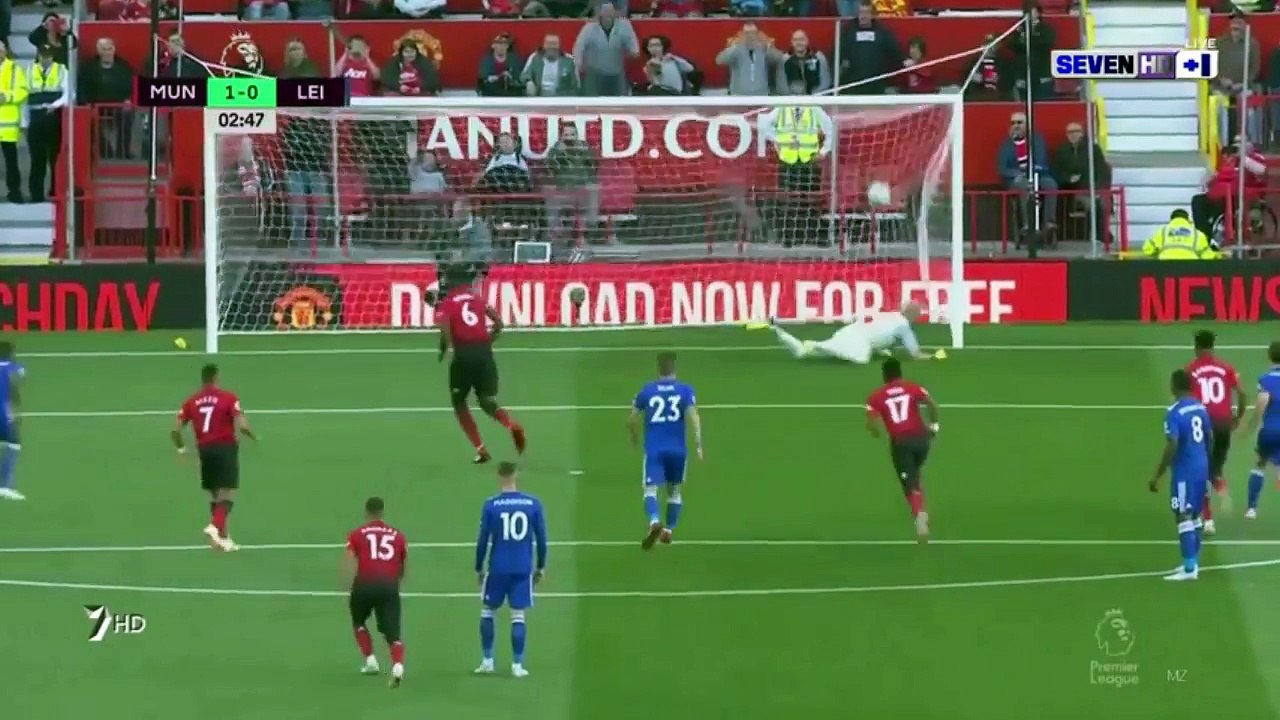 ملخص مباراة مانشستر يونايتد وليستر سيتي 2-0 تال...