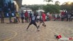 The Professor vs College Player in Africa(Uganda)... Gets crowd HYPE! But Gets stopped twice