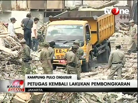 Pembongkaran Bangunan di Kampung Pulo Kembali Dilanjutkan