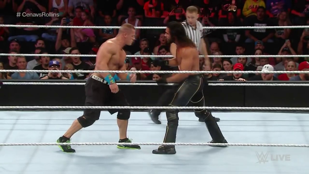 John Cena vs Seth Rollins United States Championship Match WWE Raw