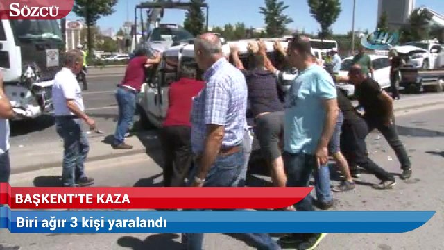Başkentte zincirleme kaza! Yaralılar var