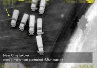 Convoys of Trucks Enter and Exit Donetsk Region