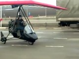A Motorized Air Glider At A Russian Gas Station