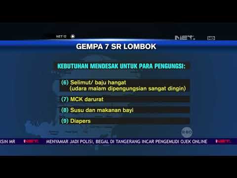 Inilah Berbagai Kebutuhan Mendesak Korban Gempa Lombok NTB-NET12