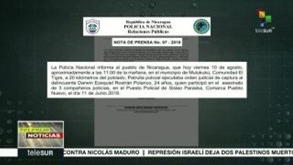 Abaten a delincuente vinculado con asesinato de policías en Nicaragua