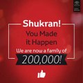 Shukran, we are now a family of 200,000 on Facebook! #ToyotaOman #Shukran