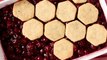 For an eye-catching twist on a cherry crisp, top with fresh honey-thyme cookies in a honeycomb pattern RECIPE: