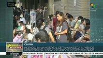 Mueren 9 y 15 resultan heridos por incendio de un hospital en Taiwán