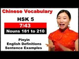 HSK 5 Course - Complete Chinese Vocabulary Course - HSK 5 Full Course / Nouns 181 to 210 (7/43)