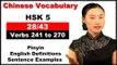 HSK 5 Course - Complete Chinese Vocabulary Course - HSK 5 Full Course / Verbs 241 to 270 (28/43)