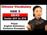 HSK 5 Course - Complete Chinese Vocabulary Course - HSK 5 Full Course / Verbs 241 to 270 (28/43)