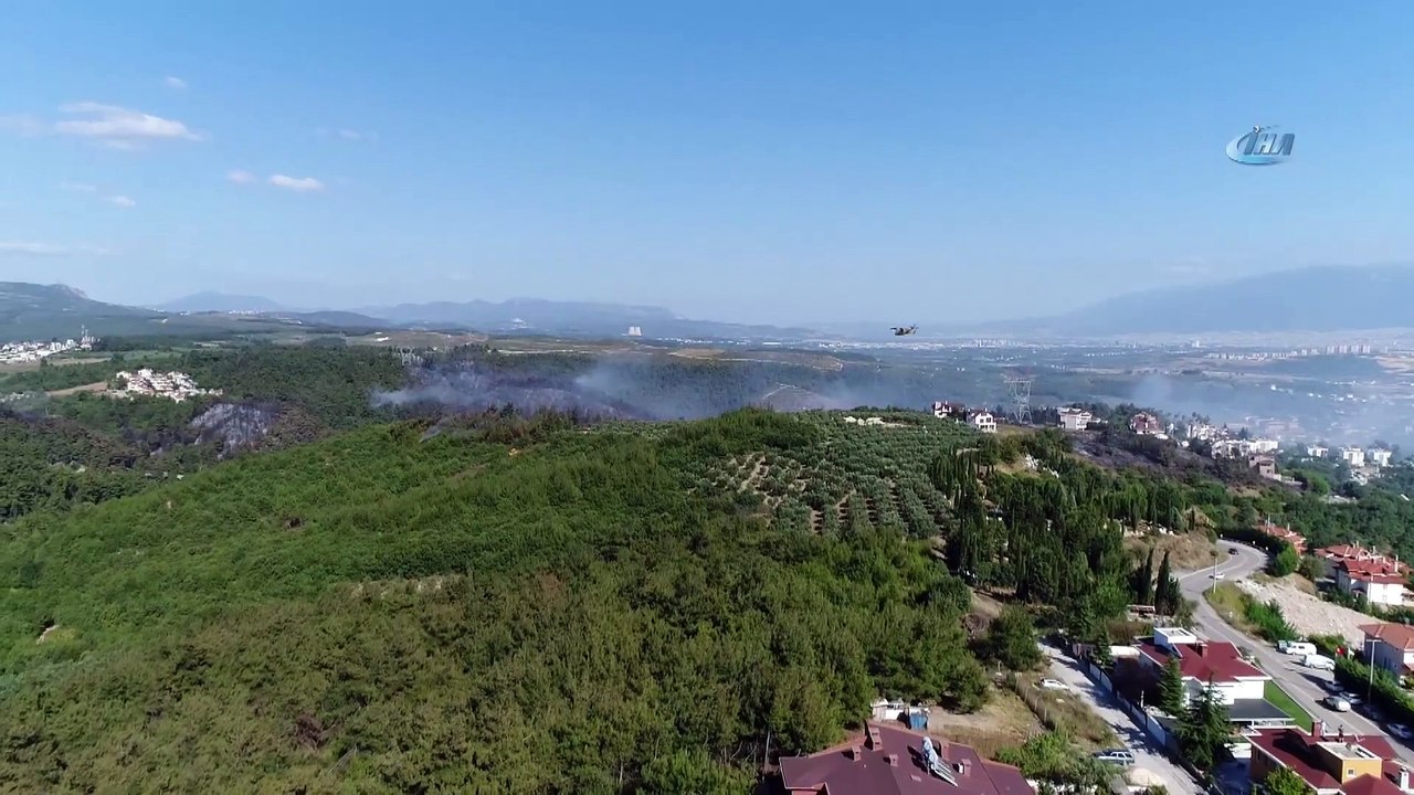 Bursa'daki Orman Yangını Villalara Sıçradı! Yanan Villalar Havadan Görüntülendi