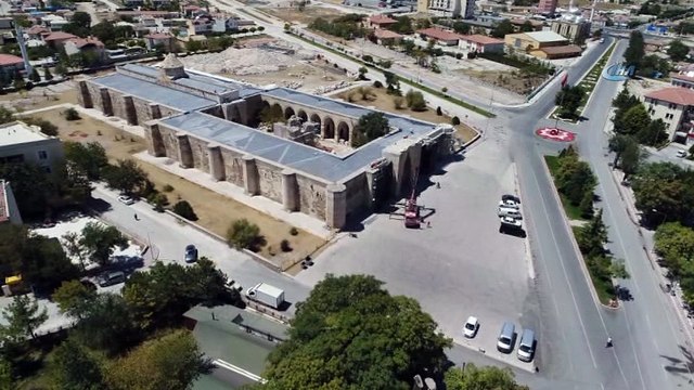 Sekiz asırlık Selçuklu mirası Sultanhanı Kervansarayı'nın havadan görüntülendi