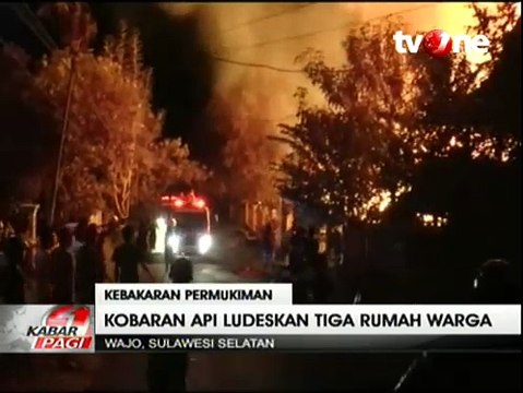 Korsleting Listrik, 3 Rumah di Wajo Ludes Dilalap Api