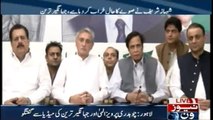 Pervaiz Elahi  and JahangirTareen  addresses media in Lahore
