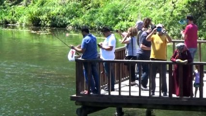 Hafta sonunu fırsat bilen vatandaşlar balık tutup mangal yaptı