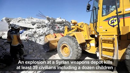 Aftermath following an explosion in Syria's Idlib province