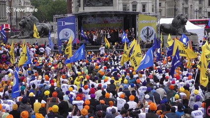 Sikhs gather in central London to demand independent Punjab
