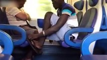 Pickpocket pris en flagrant délit dans un train