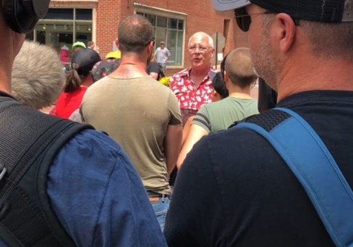Protesters Block Man From Passing Through Downtown Charlottesville