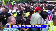 Counter Protestors Far Outnumber White Nationalists at `Unite the Right` Rally in Washington