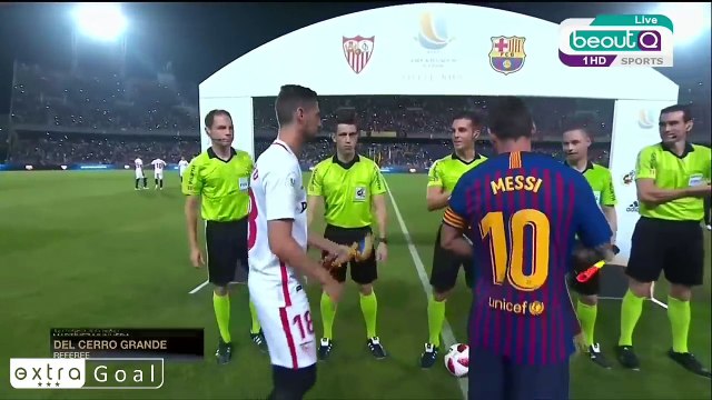 ملخص مباراه برشلونة وإشبيلية 2-1 - تألق ميسي وهدف قاتل - كأس السوبر الإسباني