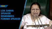 Lok Sabha speaker Sumitra Mahajan remembers former speaker Somnath Chatterjee