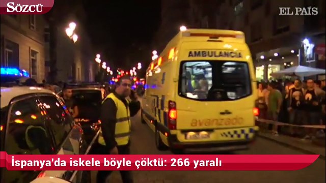 İspanya'da iskele böyle çöktü 266 yaralı