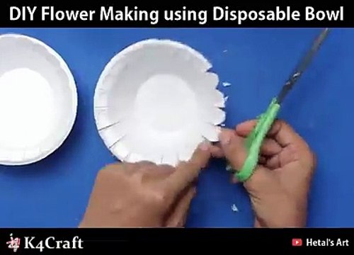 DIY Beautiful Flower Making Using Disposable Bowl and Shopping Bagvia: Hetal's Art,