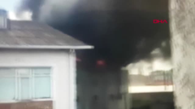 İstanbul (Havadan Aktüel Görüntüyle Okmeydanı'nda Tekstil Atölyesinde Yangın Hd