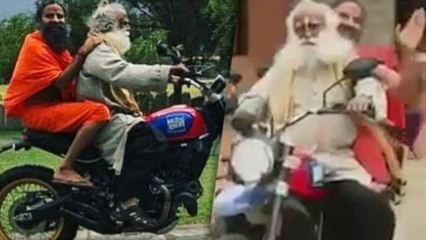 கோவை பகுதியில் பைக்கில் சென்ற பாபா ராமதேவ், ஜக்கி வாசுதேவ்- வீடியோ
