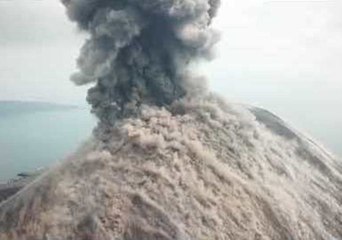 Download Video: 'Lava Bombs the Size of Trucks!' - Aerial Footage Shows Anak Krakatau Eruption