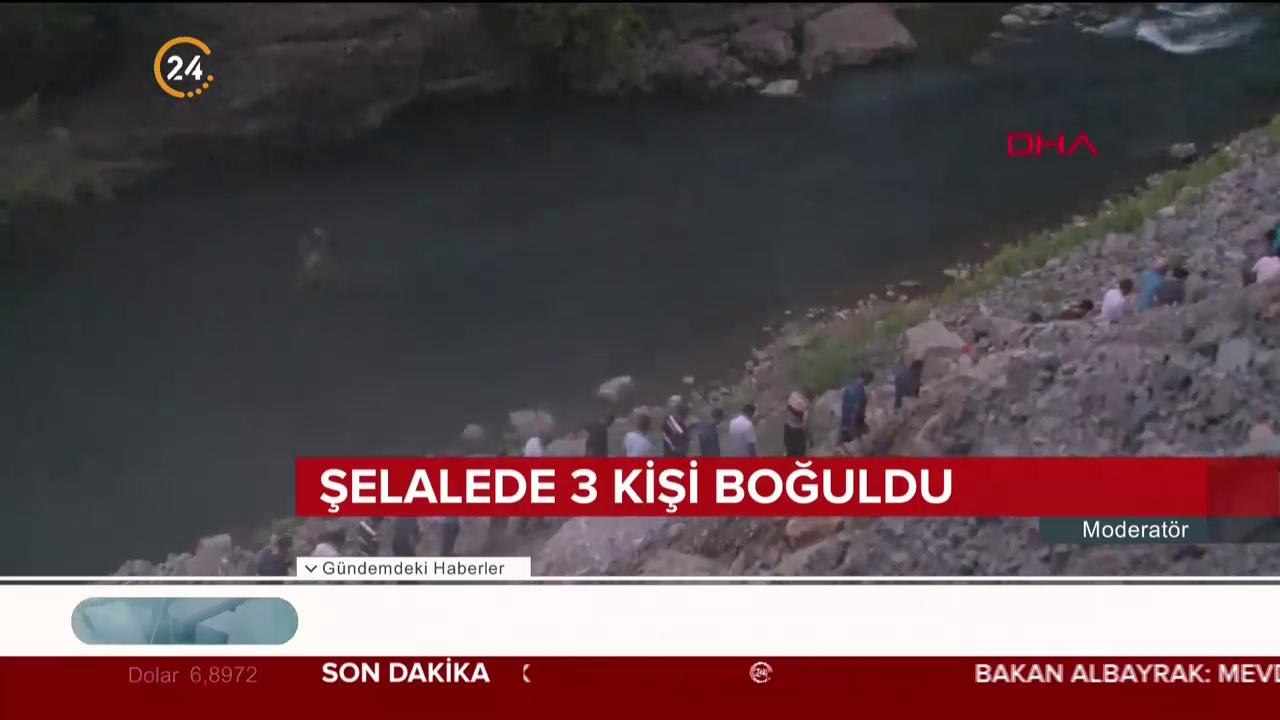 Şelalede 3 kişi boğuldu