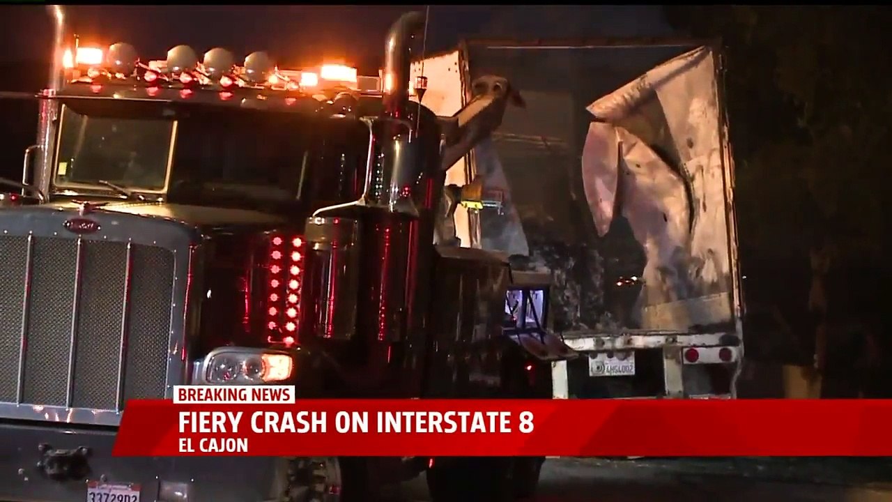 Semi Dragged Car Several Hundred Feet After Crash on California Freeway