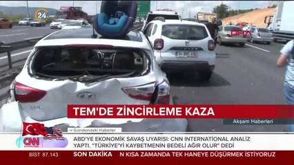 TEM'de zincirleme kaza meydana geldi