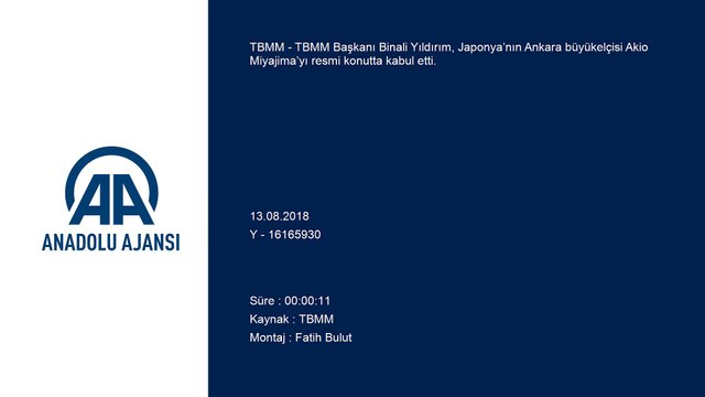 TBMM Başkanı Yıldırım, Japonya’nın Ankara büyükelçisi Miyajima’yı kabul etti