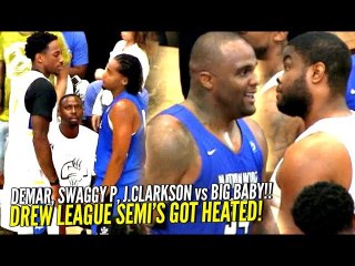 Big Baby vs Nick Young & DeMar GETS SUPER HEATED!! Drew League INTENSE SEMI-FINALS!