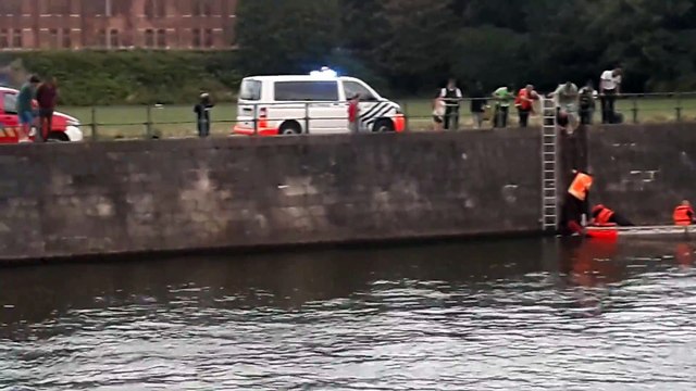 Les pompiers sauvent une femme tombée dans l'Escaut au Luchet d'Antoing