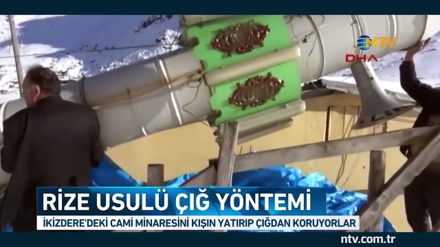 Minareyi çığdan korumak için ilginç yöntem