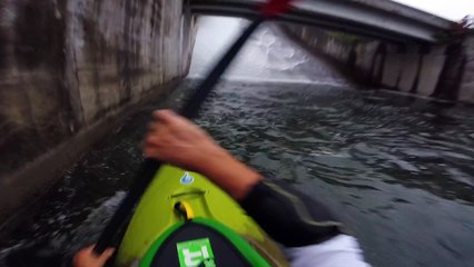 Kayaking Down Waterslide