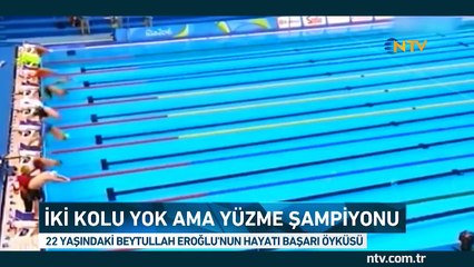 İki kolu yok ama yüzme şampiyonu