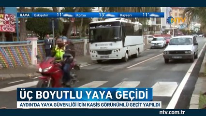 Aydın'da 3 boyutlu yaya geçidi