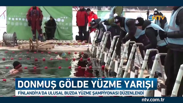 Donmuş gölde yüzdüler