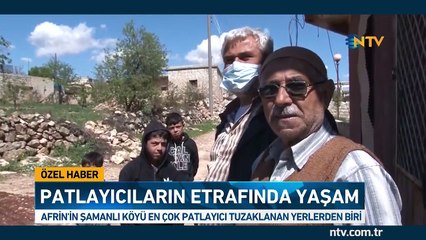 NTV ekibi, patlayıcılarla çevrili köye girdi (Özel Haber)