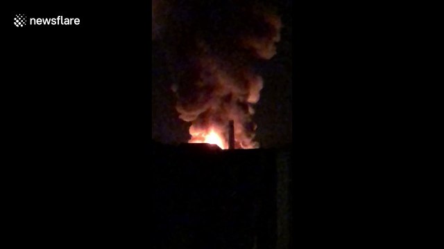 Firefighters tackle huge mill fire in Greater Manchester town